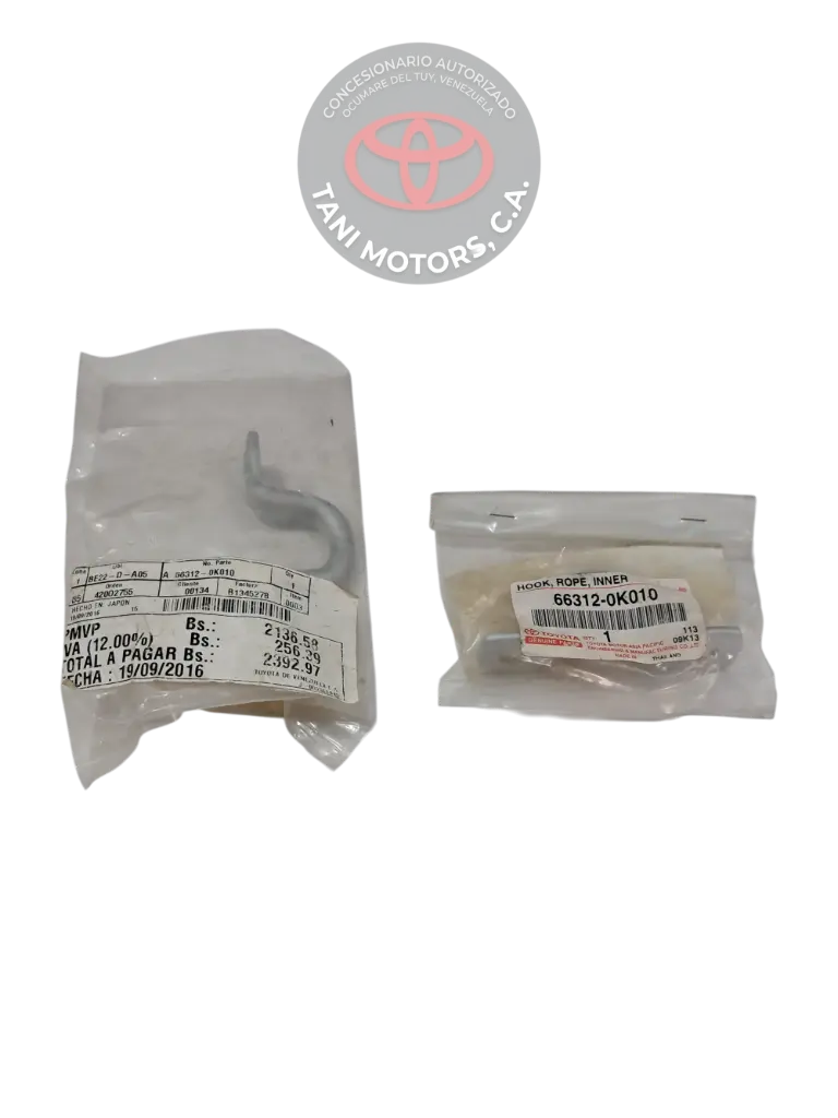 SUBCONJUNTO DE CABLE DE GANCHO TOYOTA 663120K010