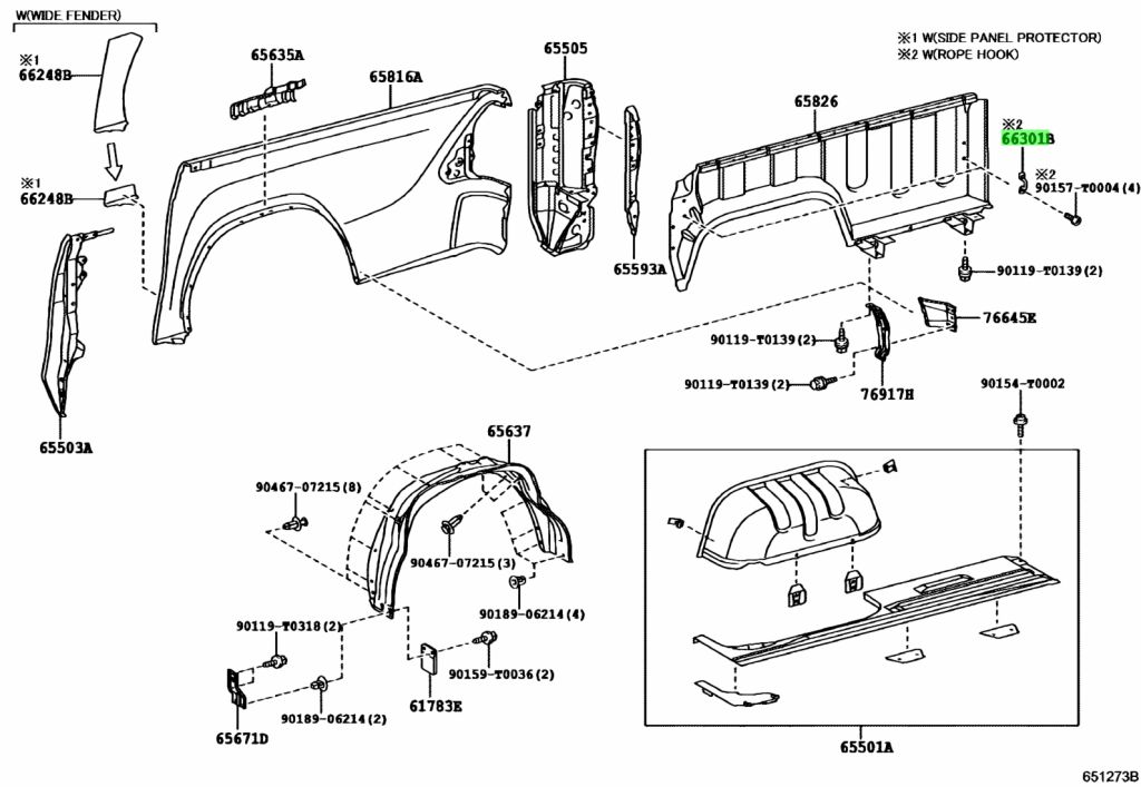 Diagrama de Uso - SUBCONJUNTO DE CABLE DE GANCHO TOYOTA 663120K010