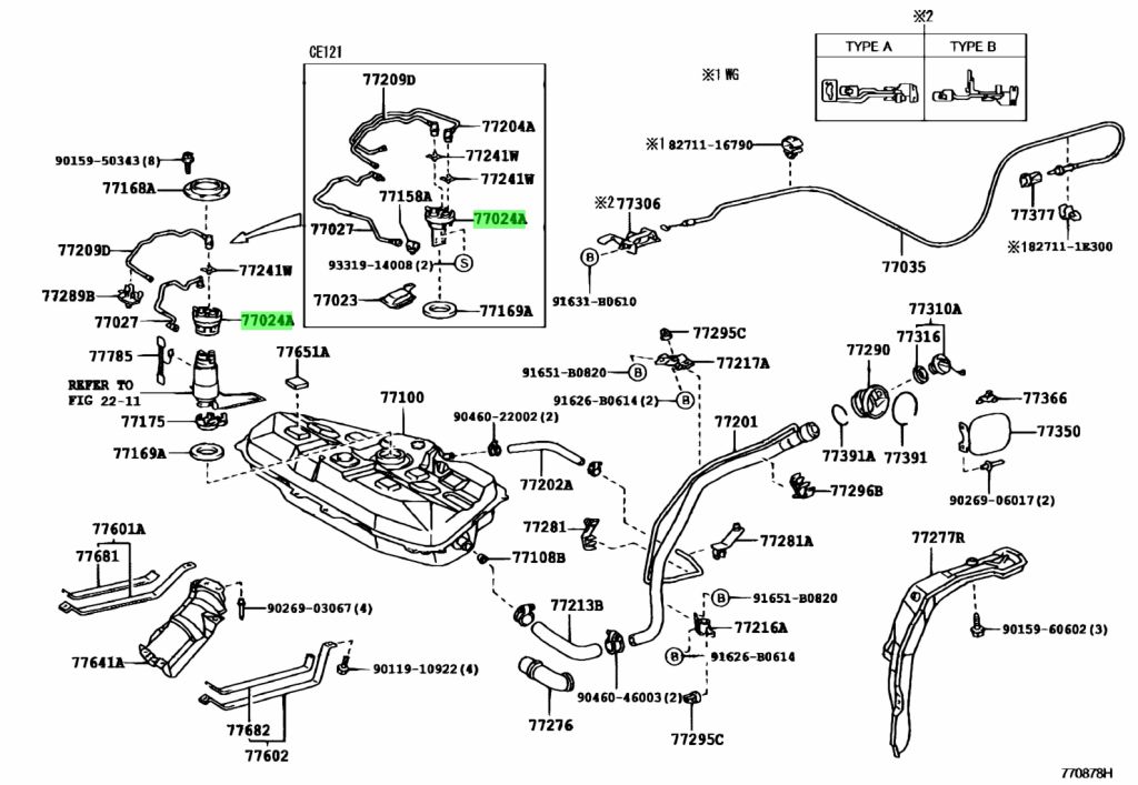 Diagrama de Uso - TUBO DE SUCCION DE COMBUSTIBLE TOYOTA 7702412010