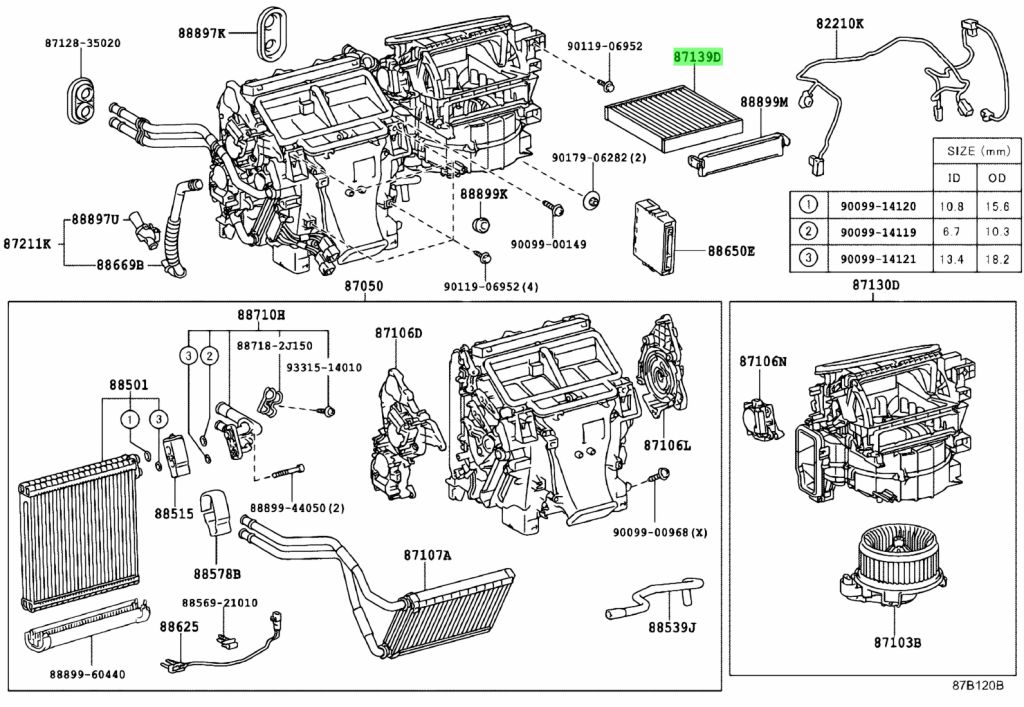 Diagrama de Uso - ELEMENTO DE AIRE TOYOTA 8713952040