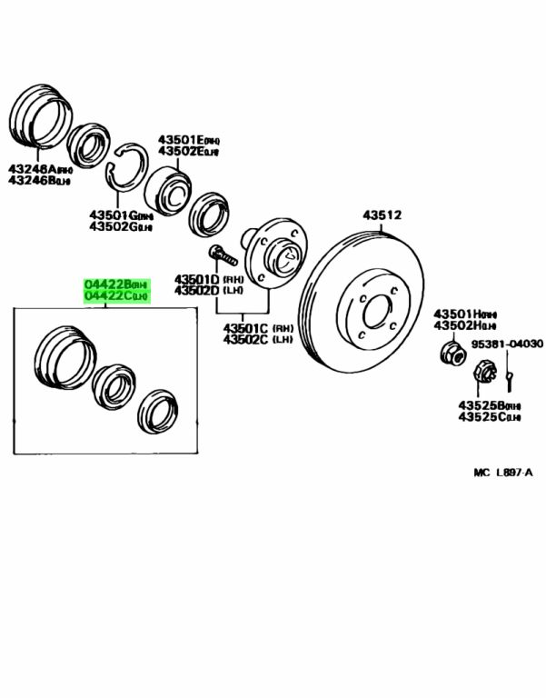 Diagrama de Uso - ESTOPERAS TOYOTA 0442212091