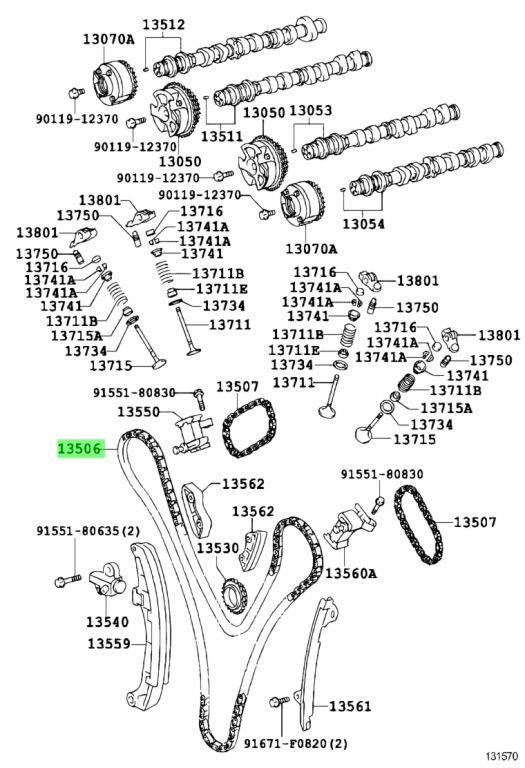 Diagrama de Uso - SUBCONJUNTO DE LA CADENA TOYOTA 1350631040