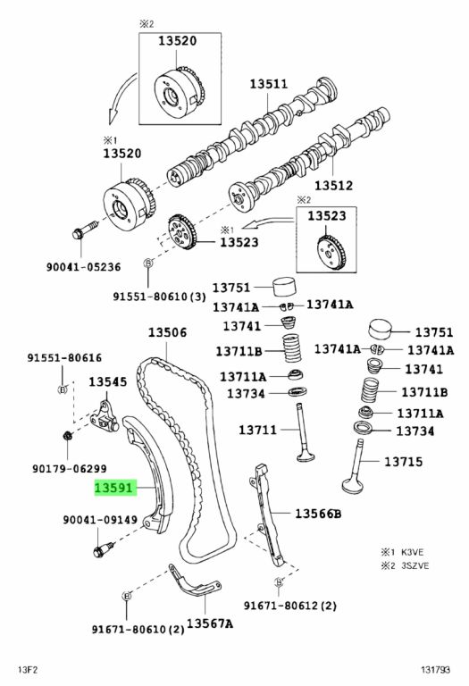 Diagrama de Uso - RUEDA DENTADA, DISTRIBUCION CIGUENAL, NO TOYOTA 1359197401