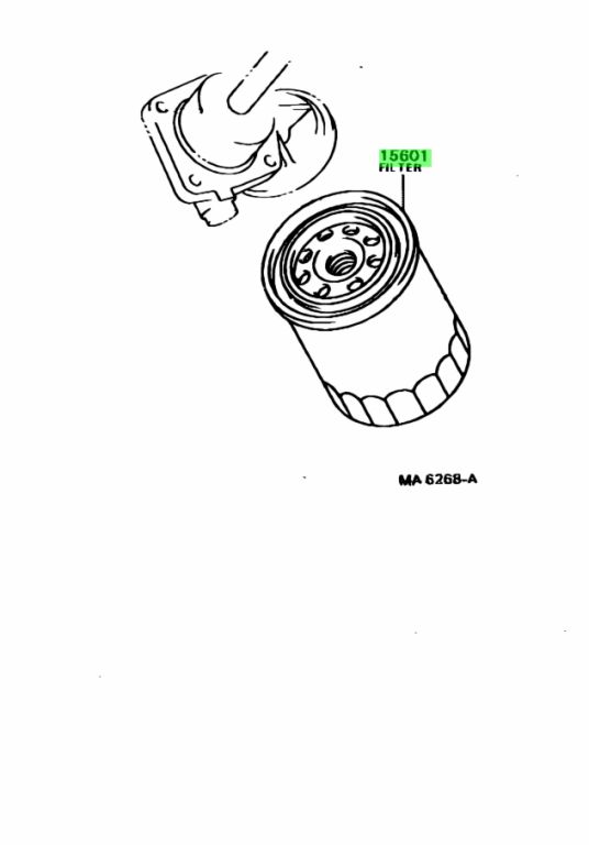 Diagrama de Uso - FILTRO DE ACEITE TOYOTA 1560041010