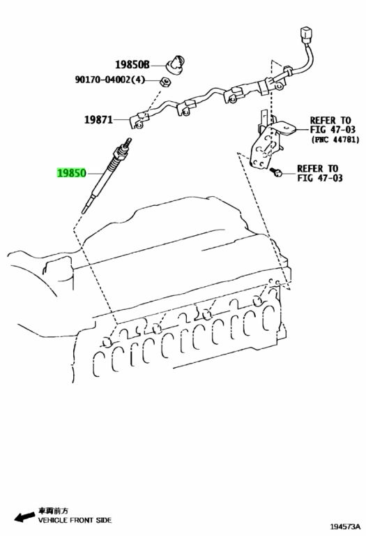 Diagrama de Uso - CONJUNTO DE BUJIA TOYOTA 1985011040