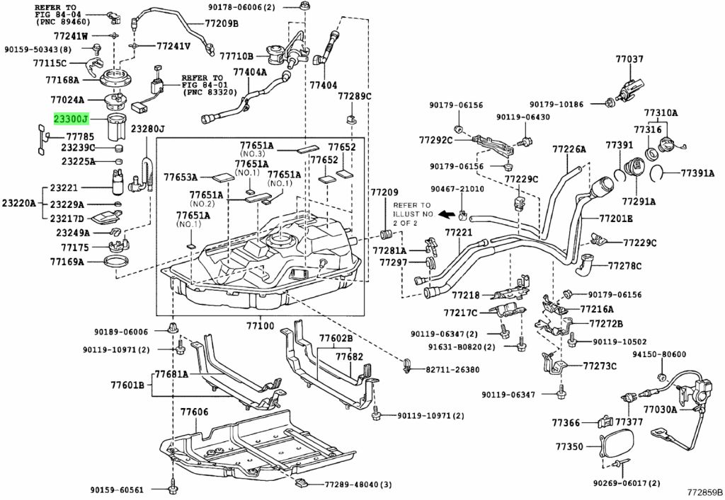 Diagrama de Uso - FILTRO DE LA BOMBA DE COMBUSTIBLE TOYOTA 2330021010