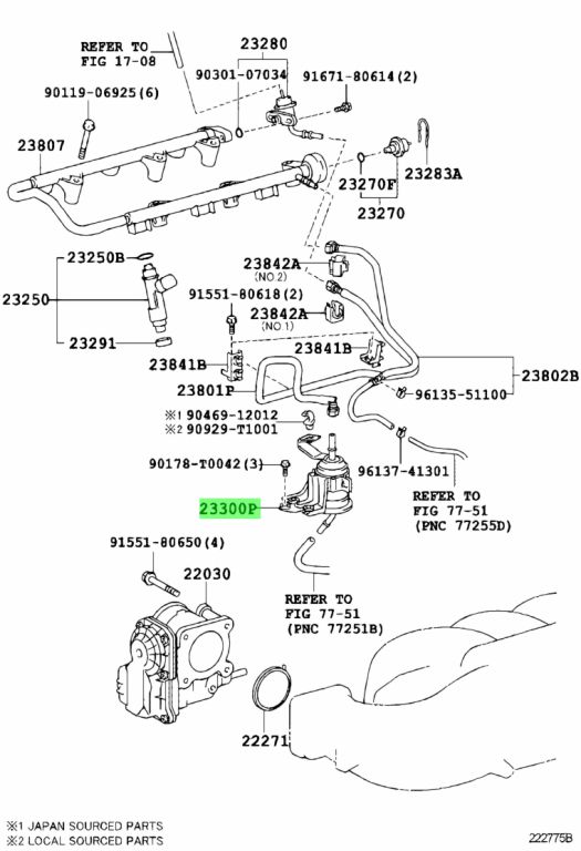 Diagrama de Uso - FILTRO DE LA BOMBA DE COMBUSTIBLE TOYOTA 2330031120