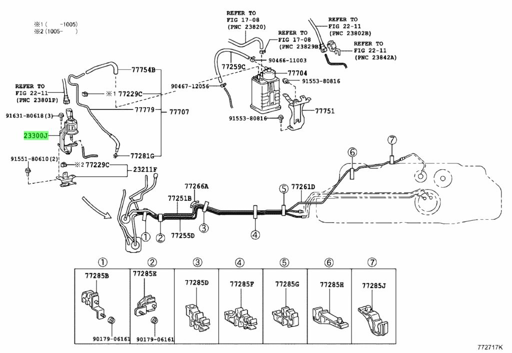Diagrama de Uso - FILTRO COMBUSTIBLE (EFI) TOYOTA 2330031160